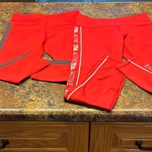Lot of 2 Active Women’s Vibrant Red Leggings